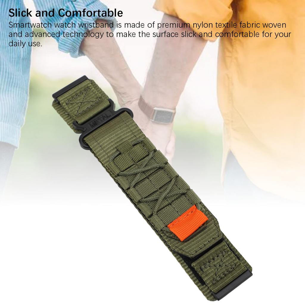 24mm Nylon Watch Strap Smart Watch Band Replacement Sport Watch Wristband for 9 Baro/ 9/7/D5i Army Green