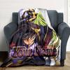 1pc Code Geass Blanket with Custom Name, Gift, for Men and Women, Soft Blanket, Good for Sofa Bed Couch Travel, Lightweight Flannel Blanket