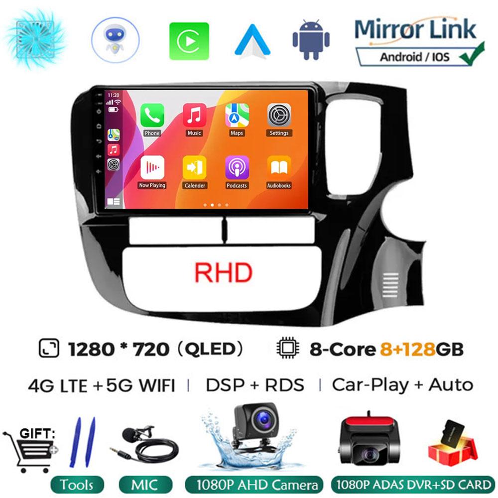 9 Inch Android 14 For Mitsubishi Outlander 3 GF0W GG0W RHD 2012 - 2018 Car Radio Autoradio Navigation GPS ADAS SWC Multimedia 4G