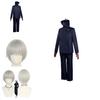 Detailed Jujutsu Kaisen Toge Inumaki Cosplay Outfit With Navy Blue Color Durable Polyester Material And Complete Top And Pants