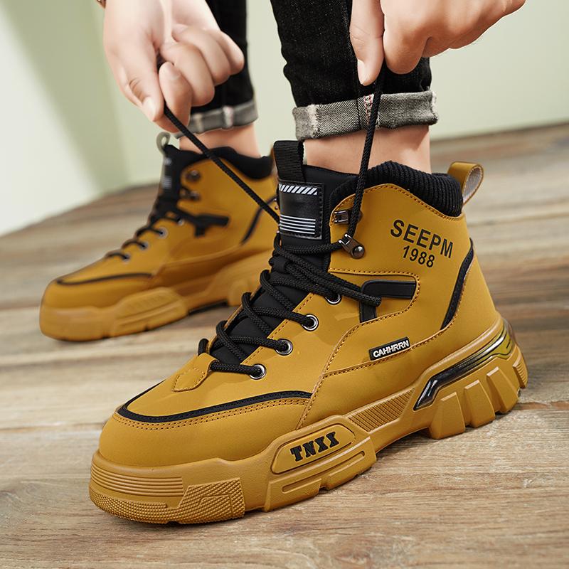 Fashion CYYTL Mens Boots Ankle Casual Shoes Leather Cowboy Combat Tactical Winter Motorcycle Chelsea Work Outdoor Hiking Designer Luxury