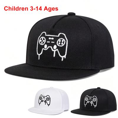 Children GamePad Embroidery Street Dance Hip Hop Baseball Hat Flat Caps Spring Autumn Outdoor Leisure Hats Travel Accessories for Boys Girls