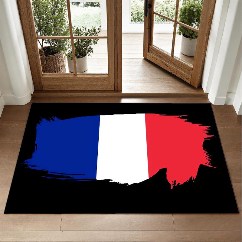 France National Football Team Design Crystal Velvet Rug Soft Decorative Mat for Bedroom Entrance