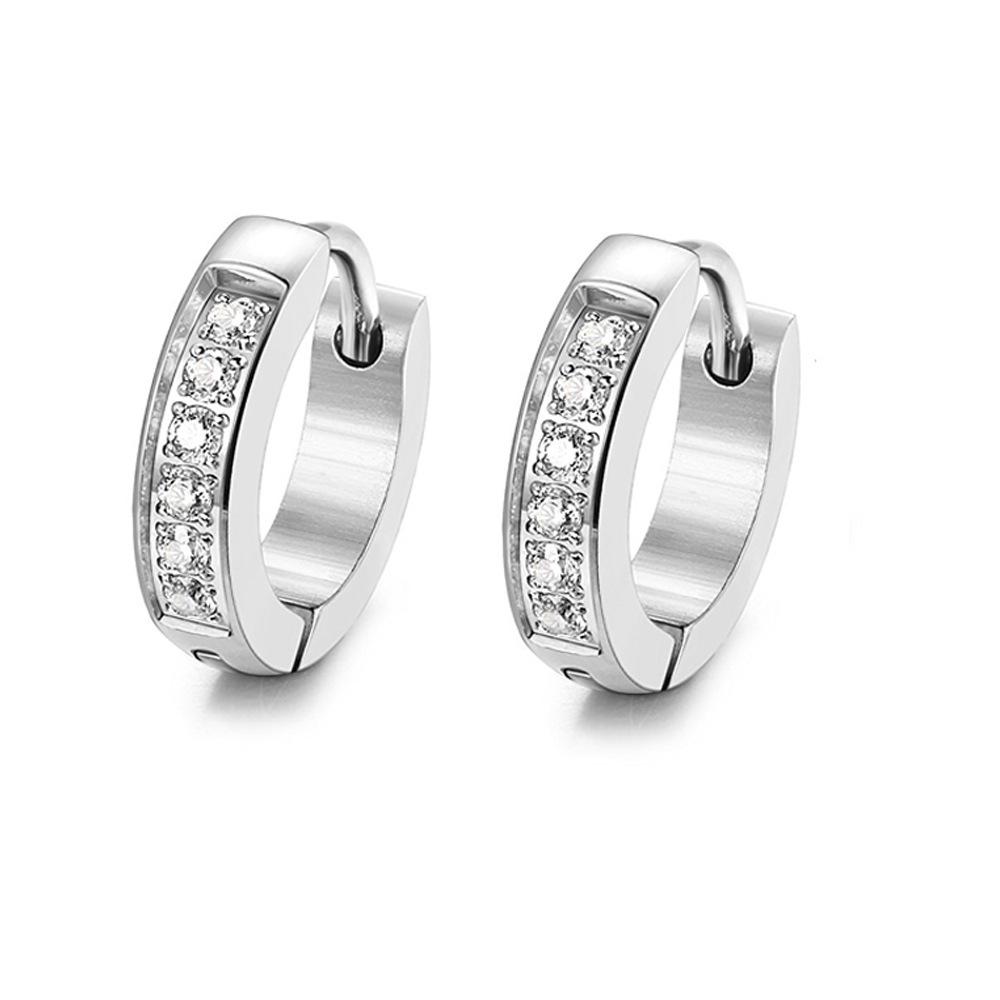Fashion Titanium Steel Hoop & Stud Earrings - Trendy, Hypoallergenic, Unisex Ear Clips