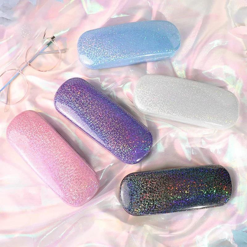 

PU Leather Storage Box for Men Women Glasses Pouch Elegant Glitter Sequins Sunglasses Case Portable