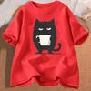 Funny Black Cat Coffee TShirt Tired Cat T Shirt Unisex Graphic Cute Cat Lover Clothes Clothing Harajuku Sleeve Aesthetic Clothes
