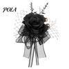Halloween Wrist Flower Gothic Corsage for Party, Black Wedding Corsage, Romantic Bracelet Floral Accessory Day of The Dead Prom, Bride, Groom,