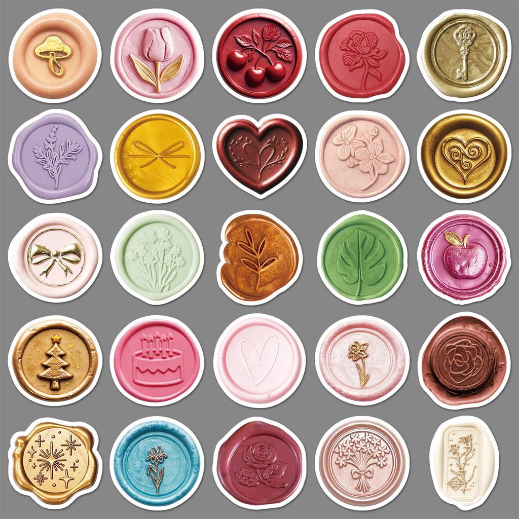 50 Hot Paint Seals Graffiti Stickers Personalized Creative Guka Decorative Mobile Phone Water Cup Envelope Seal Stickers