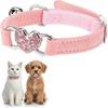 Adjustable Cat Collar, Cat Collars for Girl Cats, Bling Rhinestone Heart,Pink Cats Collar, Pink Puppy Collars with Bell, 8-11 Inches