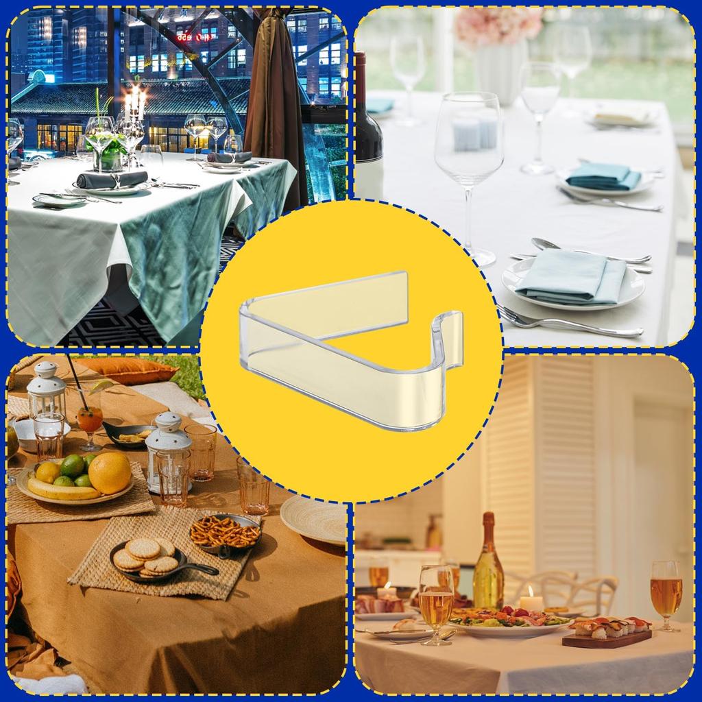 LUTER 8pcs Plastic Tablecloth Clips, Transparent, 0.7-1.4 inch Thickness, ABS Material, Table Cover Clips for Home, Party, Picnic, Wedding, Buffet,