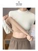 H331 Women's Slim Fit Knitted Half Turtleneck Sweater - Plus Velvet, Warm Long Sleeve Top for Autumn and Winter