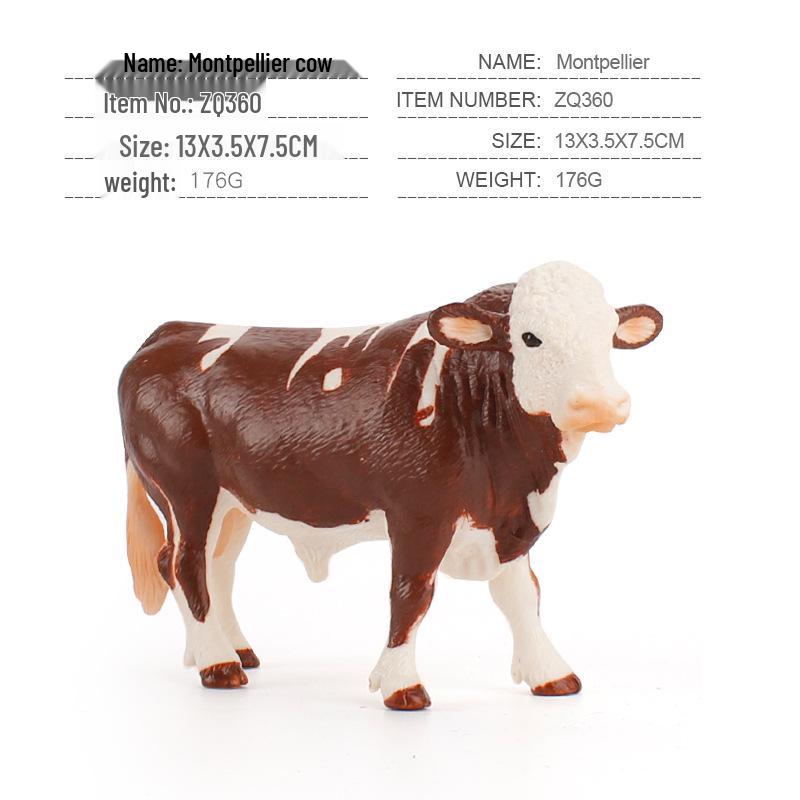 Animal Model Set: Cow, Buffalo, Ox, Rhinoceros, Bison, Bull - Educational Farm Toys for Kids