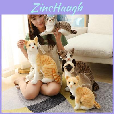 Yuzu Süße Plüschkatze Puppe Realistisches Grau-Weißes Kätzchen Spielzeug