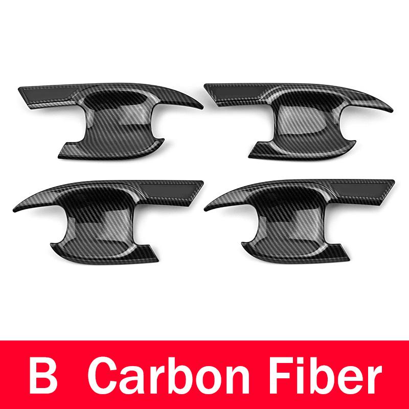 For Toyota Highlander XU70 Kluger 2020-2022 2023 Hybrid Carbon Car Side Door Handle Cover Door Bowl Trim Stickers Accessories