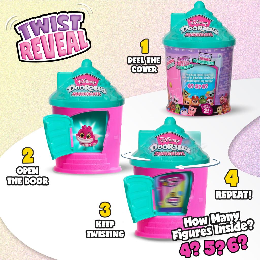 Just Play Disney Doorables Series 2 Collectible Figures Figures Figures Toys for Kids Ages 5 and 44799 Squish'Alots 1" 4-6 Up,