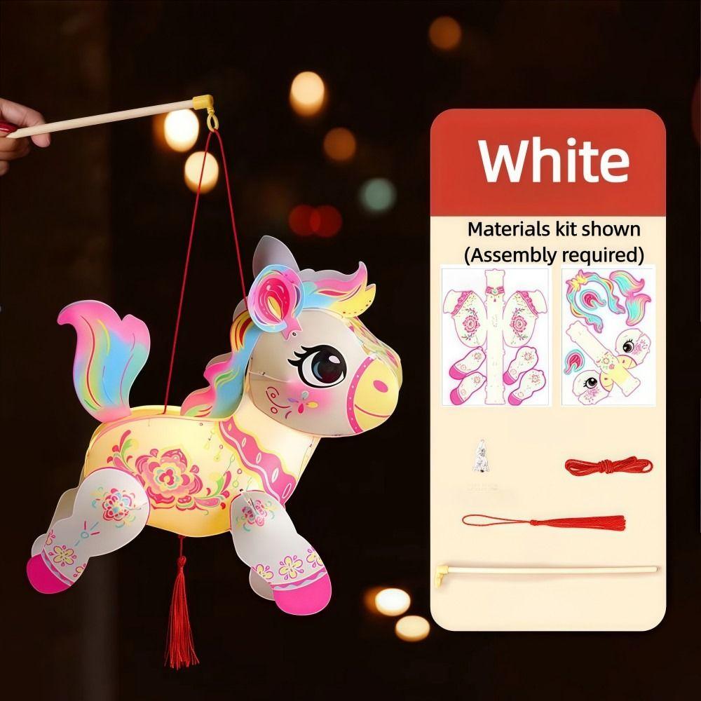 Cartoon Horse Year Lanterns Pony Shape New Year Lanterns  Holiday Kid's Toys