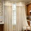 2Pcs   French Country Double Layer Curtains, Lace Sheer & High Density Blackout Arch Curtain for Living Room Kitchen