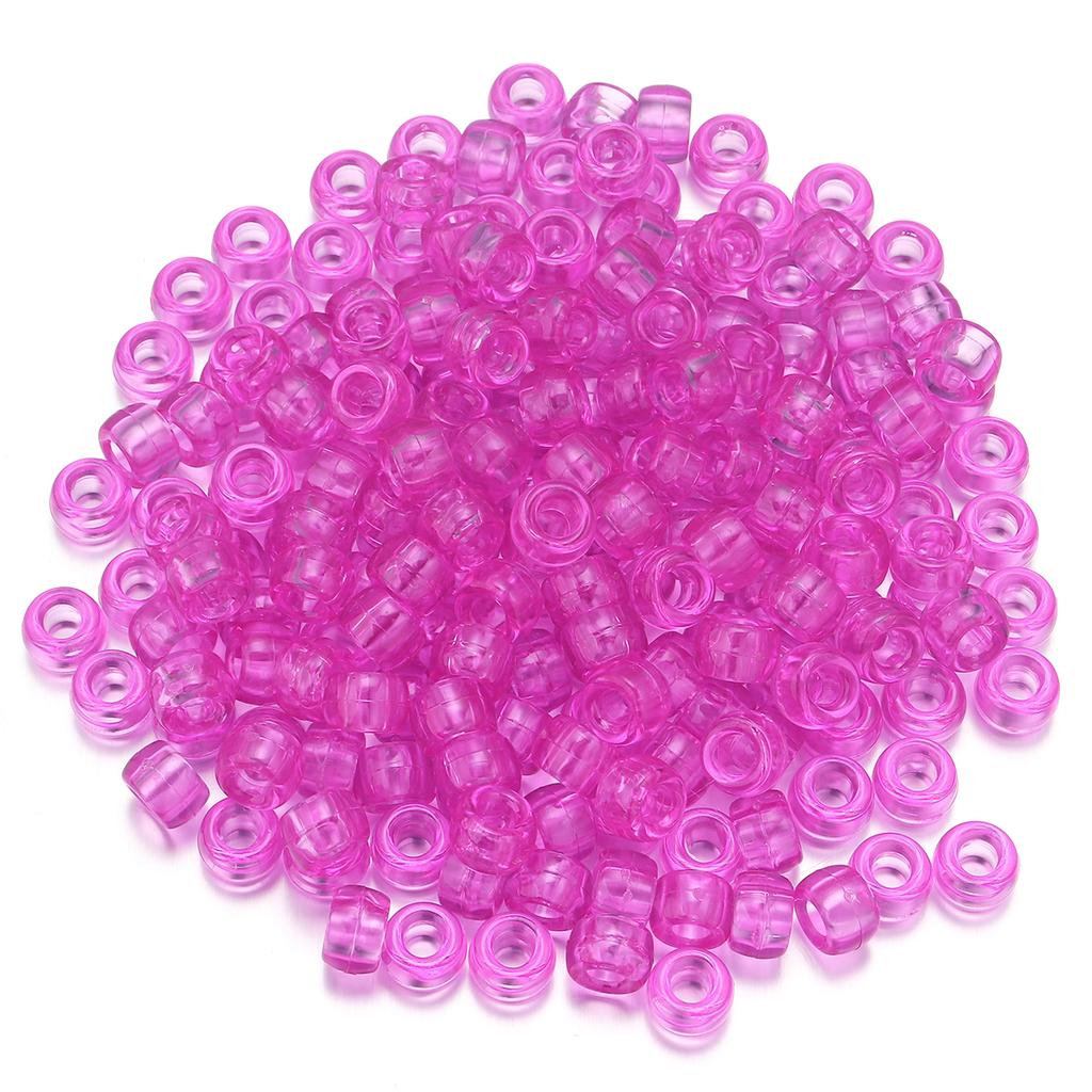 200pcs Transparent Acrylic Beads 6x9mm Big Hole Loose Spacer Beads For Jewelry Making DIY Necklace Bracelets Key Chain Supplies