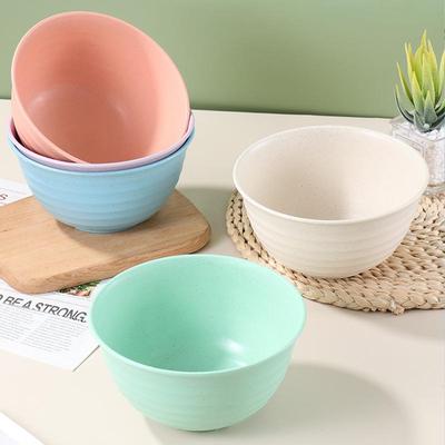Durable Wheat Straw Round Soup and Ramen Bowl - Drop-Resistant, Perfect for Dorms and Households.