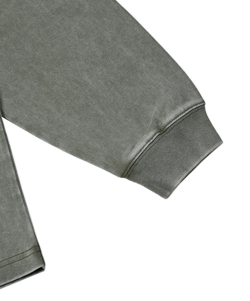 XTONZ Xtt120 Jenna Fade Washed Henley Neck Long Sleeve (Khaki)
