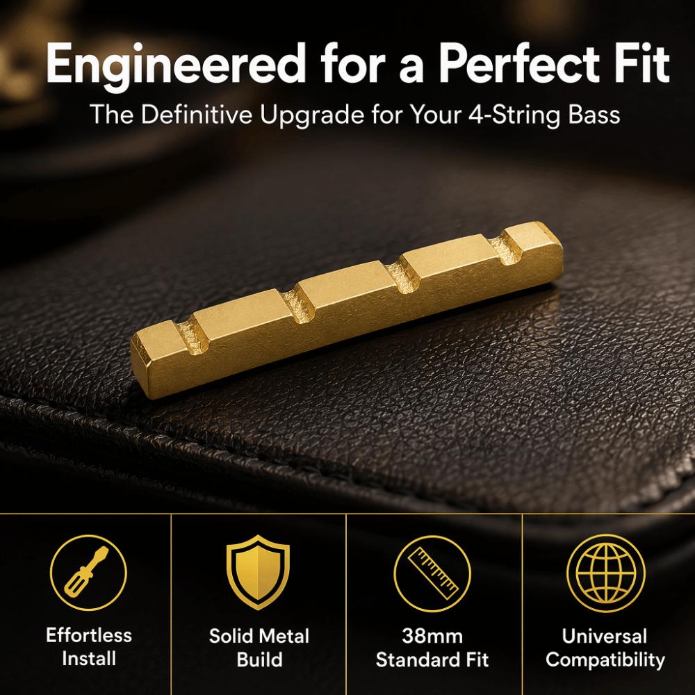 38mm Bass Guitar Nut Pre-Slotted Bass Replacement Nut Durable Electric Bass Nut Electric Bass
