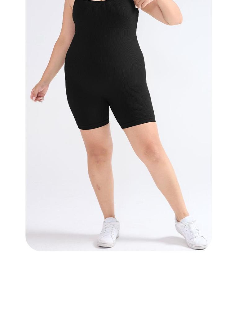 Cross-Border Plus Size Sleeveless Yoga Bodysuit: Body Shaping One-Piece Leotard & Sports Shorts