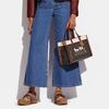 Coach Field 30 Classic Horse And Carriage Print Color Block Tote Bag Women Tote Bags Dark-Brown White C8458-B4TXN