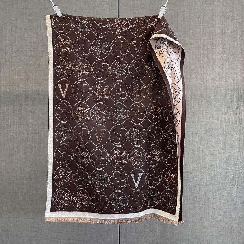 Autumn and Winter New Scarf Women's High-end Floral Letter Jacquard Scarf Versatile Cold-proof Warm Shawl