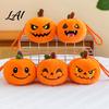 Small Halloween Decorations Pumpkin Plush Keychain Cute Spooky Stuffed Toy Pendant for Bag Charm Keys Soft Mini Doll Hanging Ornament Festival