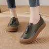 Spring Autumn Women's Comfortable Thick Sole Loafers Slip-On Shoes Soft Leather Flat Platforms Casual Shoes Zapatos Para Mujer