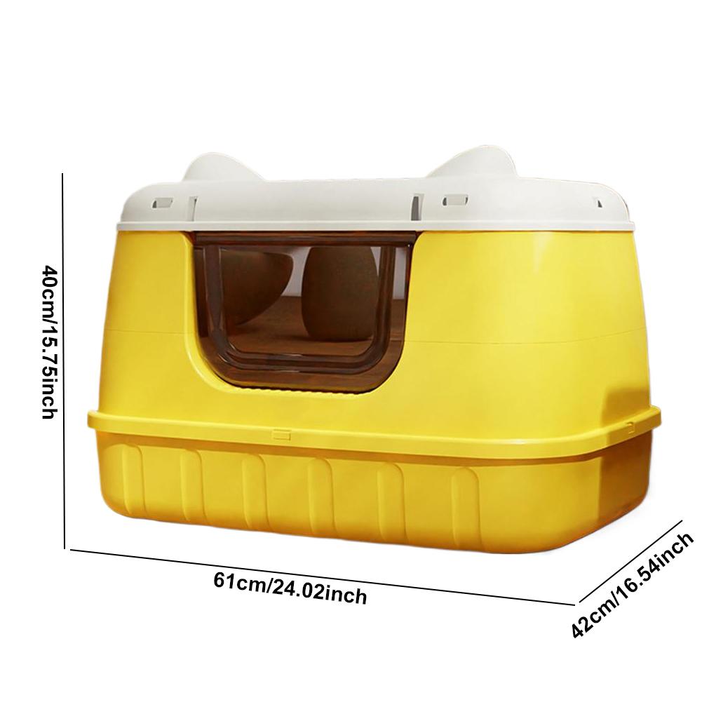 Cat Toilet Anti Splashing Cat Litter Pan with Scoop Kitty Litter Tray with Lid for Larger Cat Breeds Or Multiple Cat Households