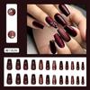 24Pcs French Press On Nail with Floral and Stripes Designs Full Cover Artificial Nail Stick On Nail for Women and Girls