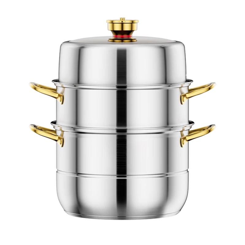 Yingbai 316 Stainless Steel Timed Three-Layer Steamer