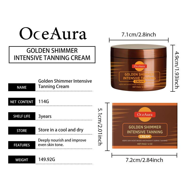 Oceaura Sunless Shiny Tanning Body Cream Outdoor Uv Protection Herbal Extracts Fast Tanning Nourishing Skin