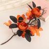 Realistic Halloween Simulated Flowers Decorative Black Leaf Maple Leaf Bouquet Vibrant Colors Artificial Fall Flower