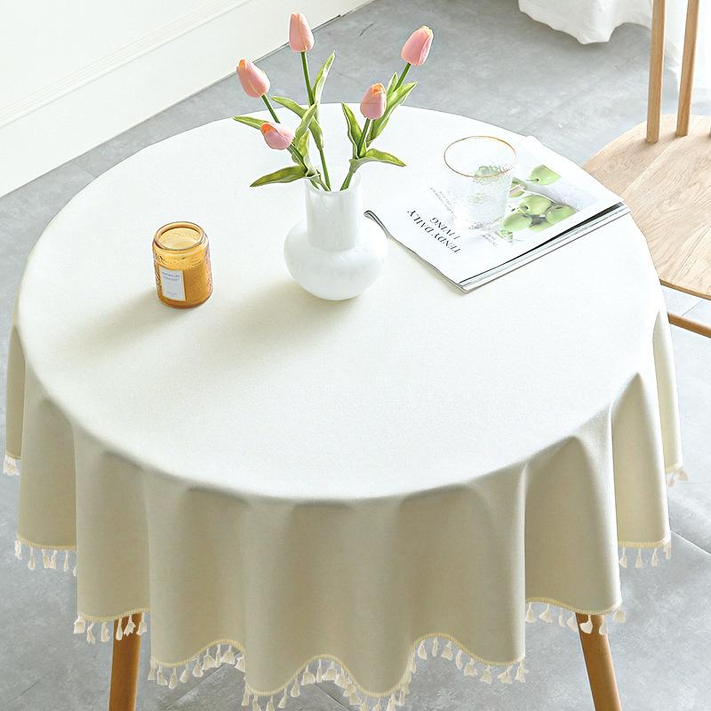 Rectangular Vinyl Tablecloth with Lace Rim ,Heavy Duty 100 % Waterproof Oil-Proof Round Tablecloth for Kitchen Party Picnic Dining  Indoor & Outdoor