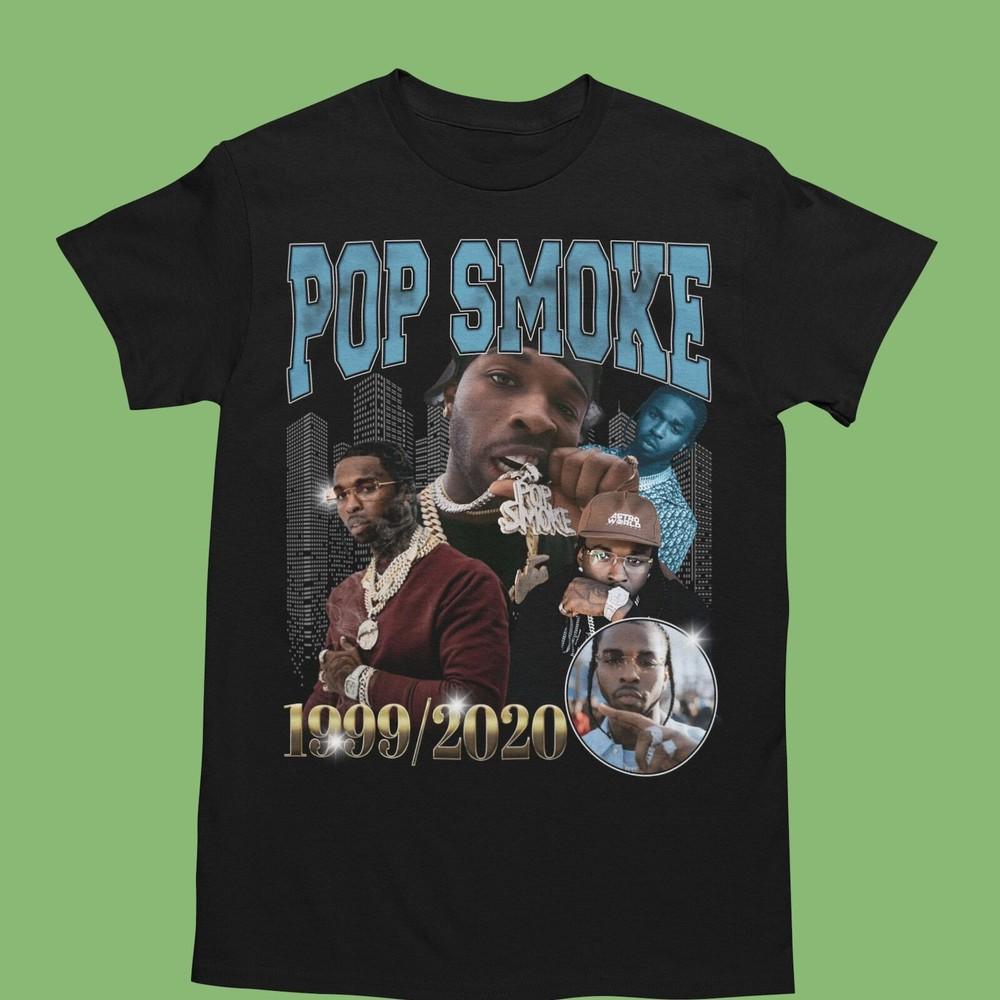 Футболка Pop Smoke, Футболка Pop Smoke, Хип-хоп футболка, Подарок фанату, Унисекс футболка, 100% хлопок XXL