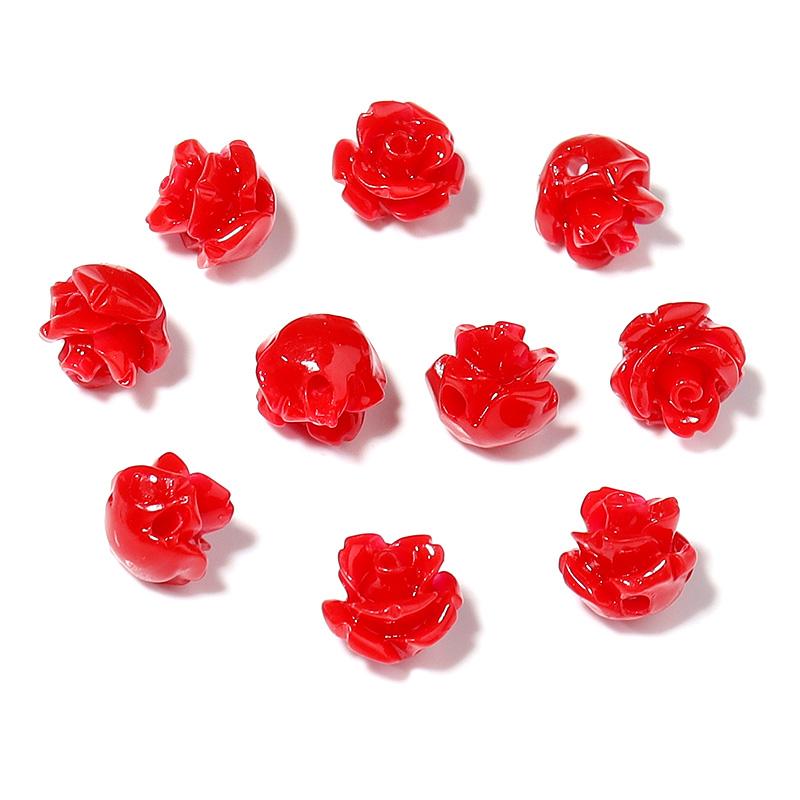 

30 шт. 6 мм смоляные бусины в форме цветка коралла, свободные разделительные бусины для изготовления браслетов своими руками, аксессуары для ожерелий с подвесками
