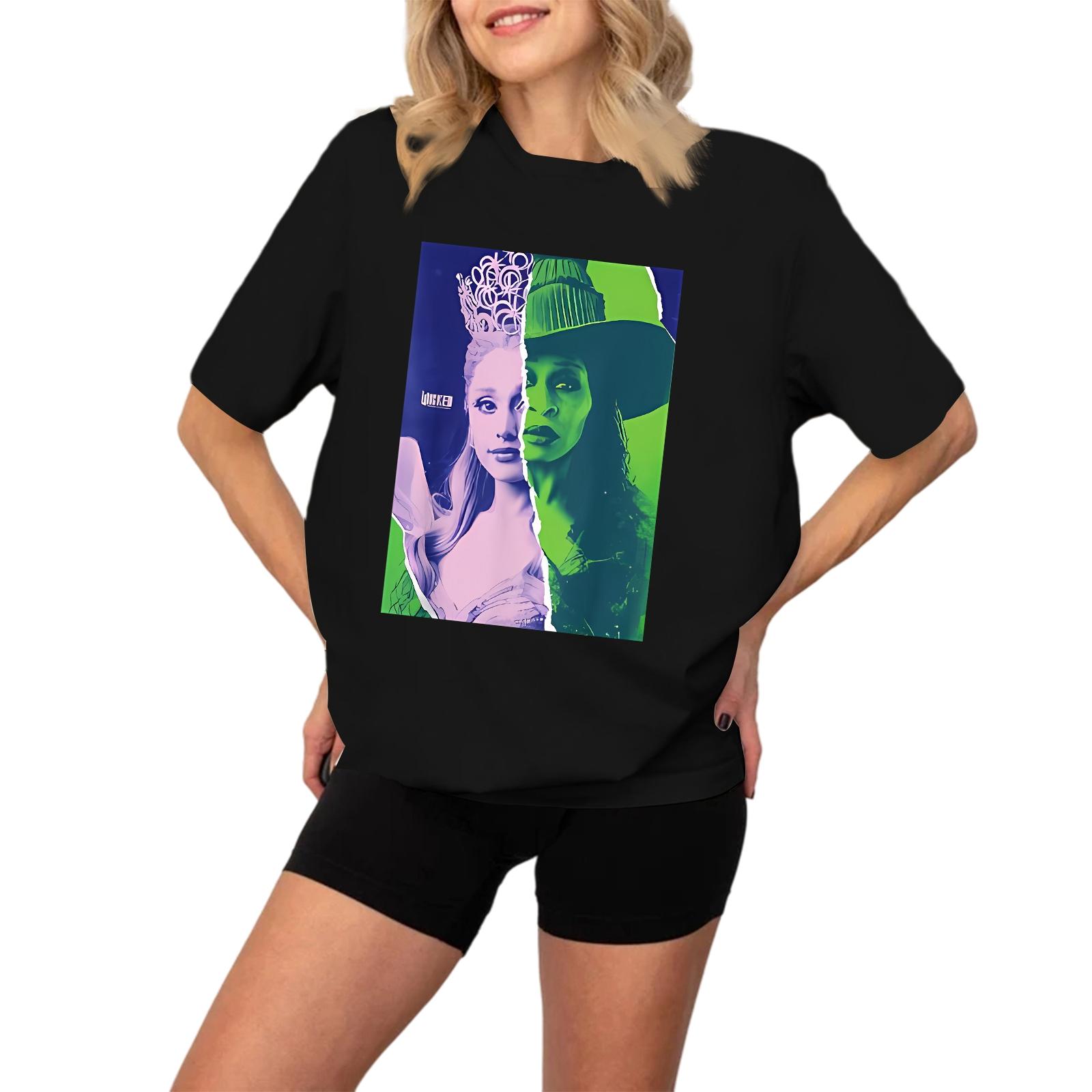 

Женская модная и повседневная футболка с длинным рукавом и принтом, с коротким рукавом XL