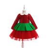 Red & Green Sequin Christmas Dress: Santa Claus Snowflake Costume, Girls' Mesh Princess Dress