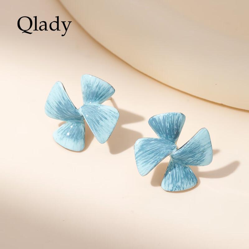 Qlady Blue Flower Earrings