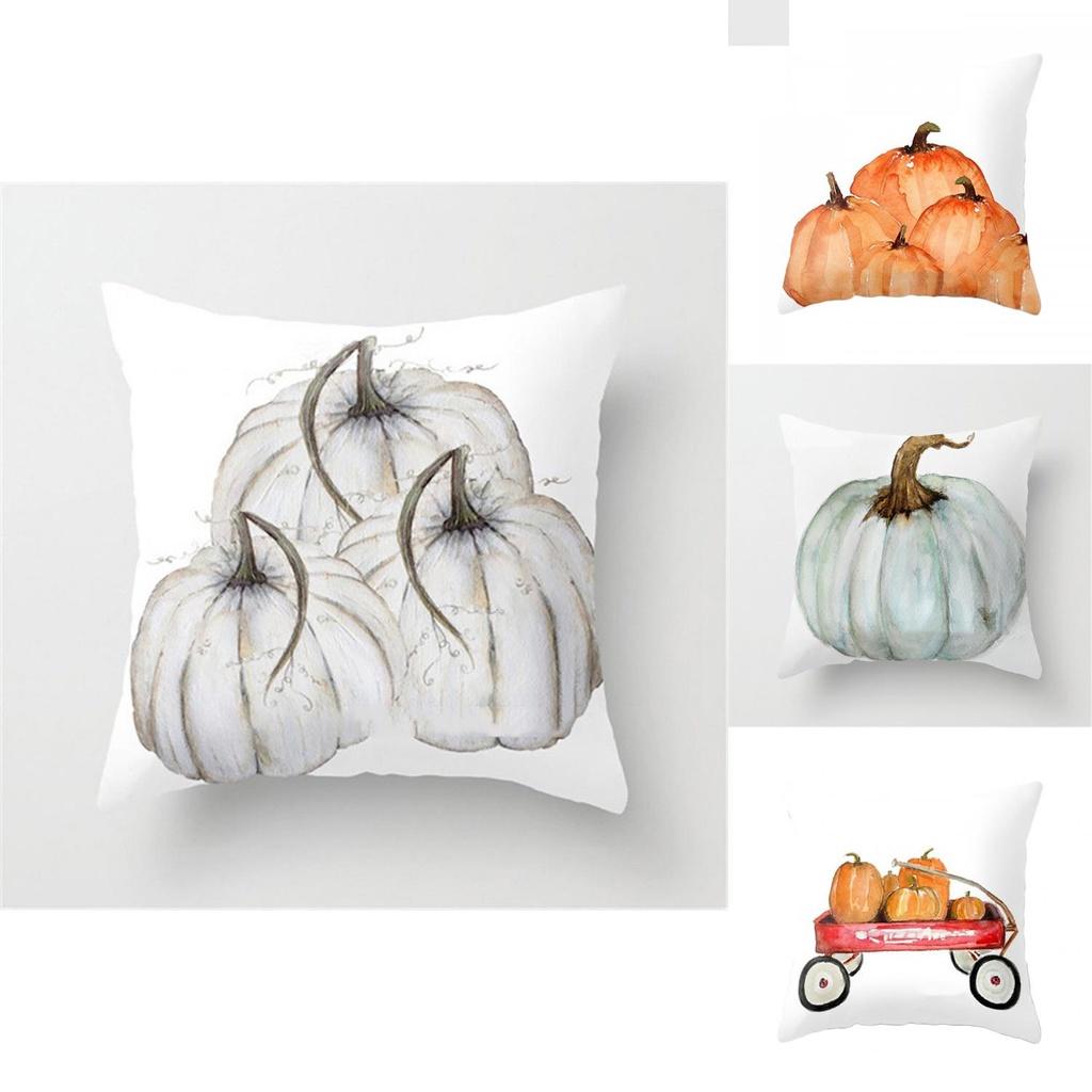 Versatile Watercolor Pumpkin Cushion Cover Pillow Case Enhances Seasonal Ambiance Effortlessly