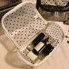 Stylish Portable Black Travel Makeup Bag, Large Capacity with Transparent Storage Pouches, Women's Mesh Washbag