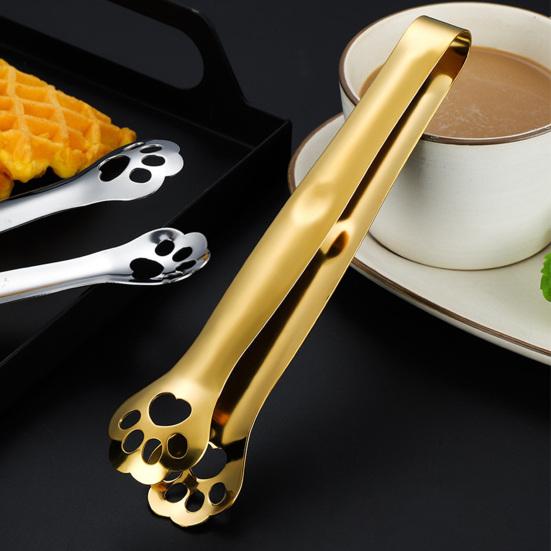 Yousheng Ice Clamp Cat Claw Tongs Stainless Steel Rust Resistant Ice Clip Kitchen Baking Utensils for Barbecue Bread Ice