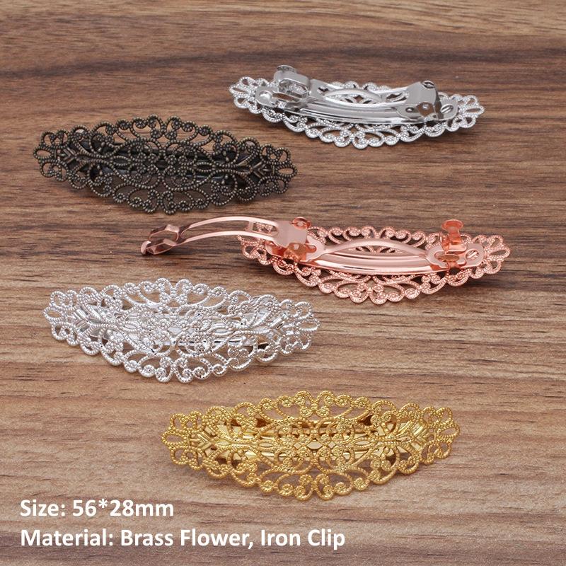 BoYuTe (10 Stück/Lot) Metall Messing Filigran Blume Haarnadel Basis Frauen Haarspangen Handgemachte Materialien
