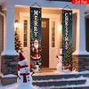 2pcs Banner New Year Santa Theme Polyester Porch Party Supplies
