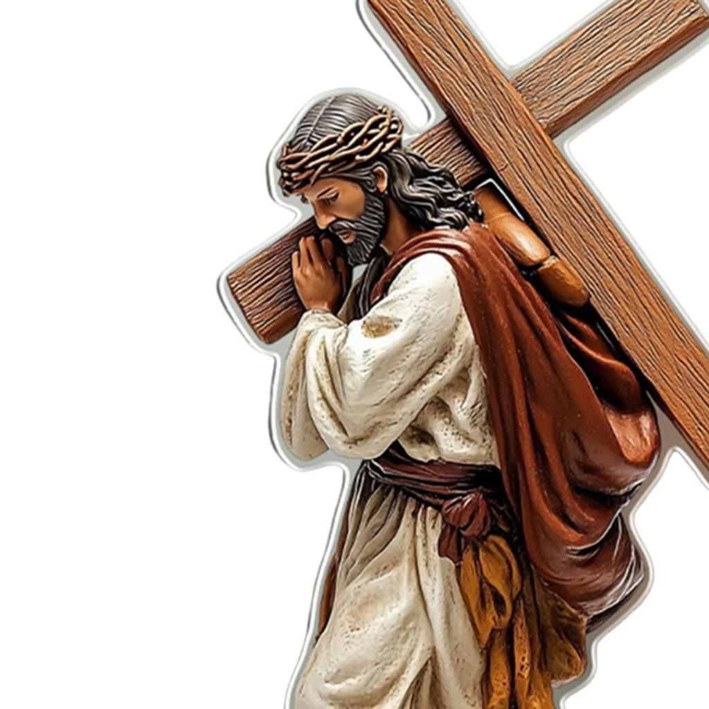 Jesus Ornament Supplies Scene Layout Lightweight with Holder Stand 2D Acrylic Sign for Mantel Decor Centerpiece Easter Holiday