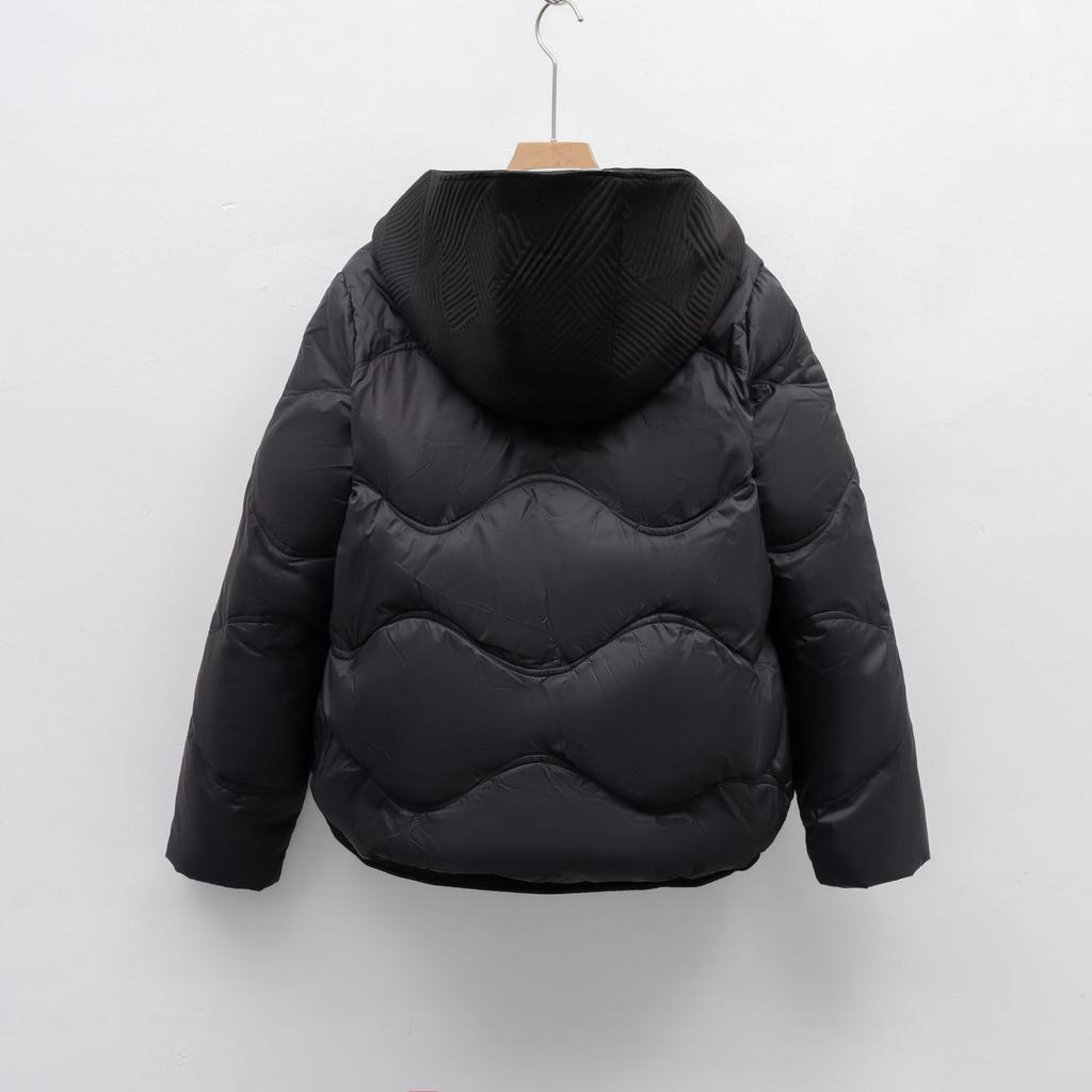 Splicing Fake Two-piece Hooded Down Jacket Women's Winter New Warm Casual Bread Jacket Trendy Coat