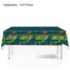 Dinosaur Fossil Party Supplies Set: Plates, Cups, Napkins, Flags, Swirls, Scene Decorations.
