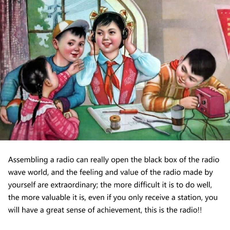 DIY 2p3 Portable Radio Kit AM FM Radio Transmitter For School Training Radio Experiment Nostalgic Pattern